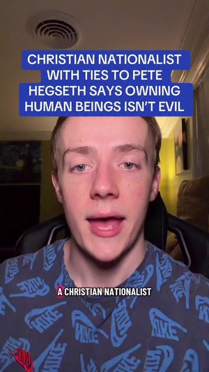 📢 A Christian nationalist named Joshua Haymes just said owning human beings “isn’t inherently evil.”...